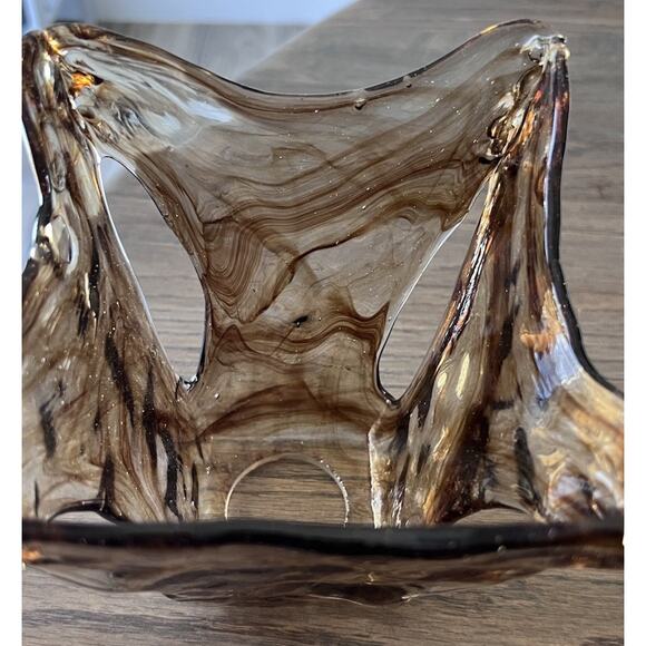 Vetraio Amber Toffee Shade Replacement Hand Blown Glass Brown Swirl - Picture 8 of 9